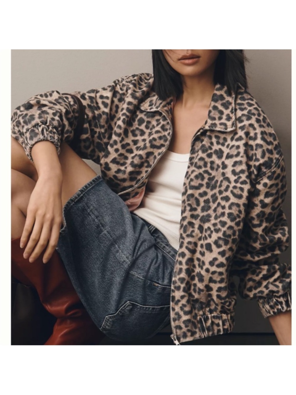 Anthropologie Pilcro The Rylie Leopard Print Bomber Jacket
